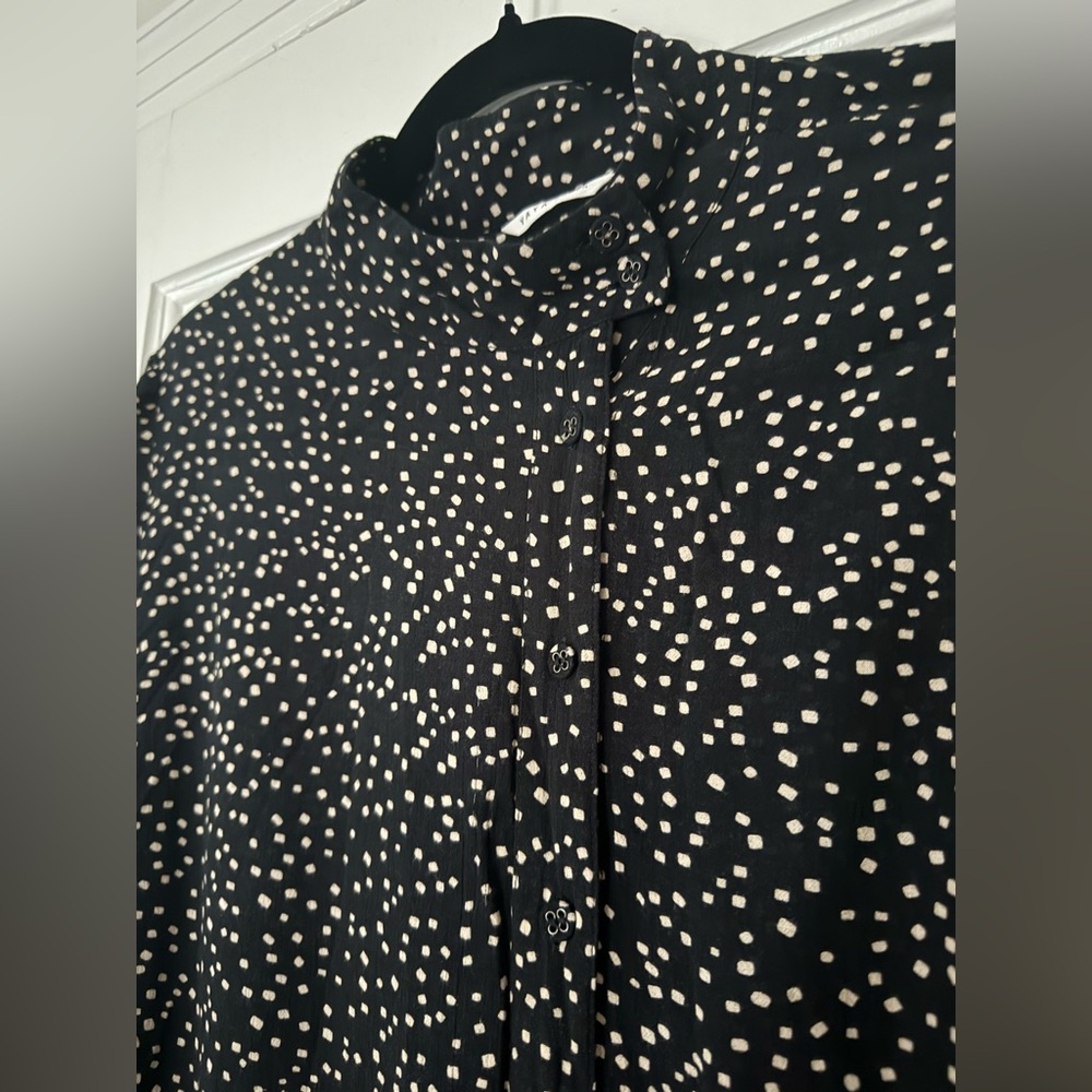 NWOT - YAYA black blouse with white polka dots - size 40 - Picture 3 of 8